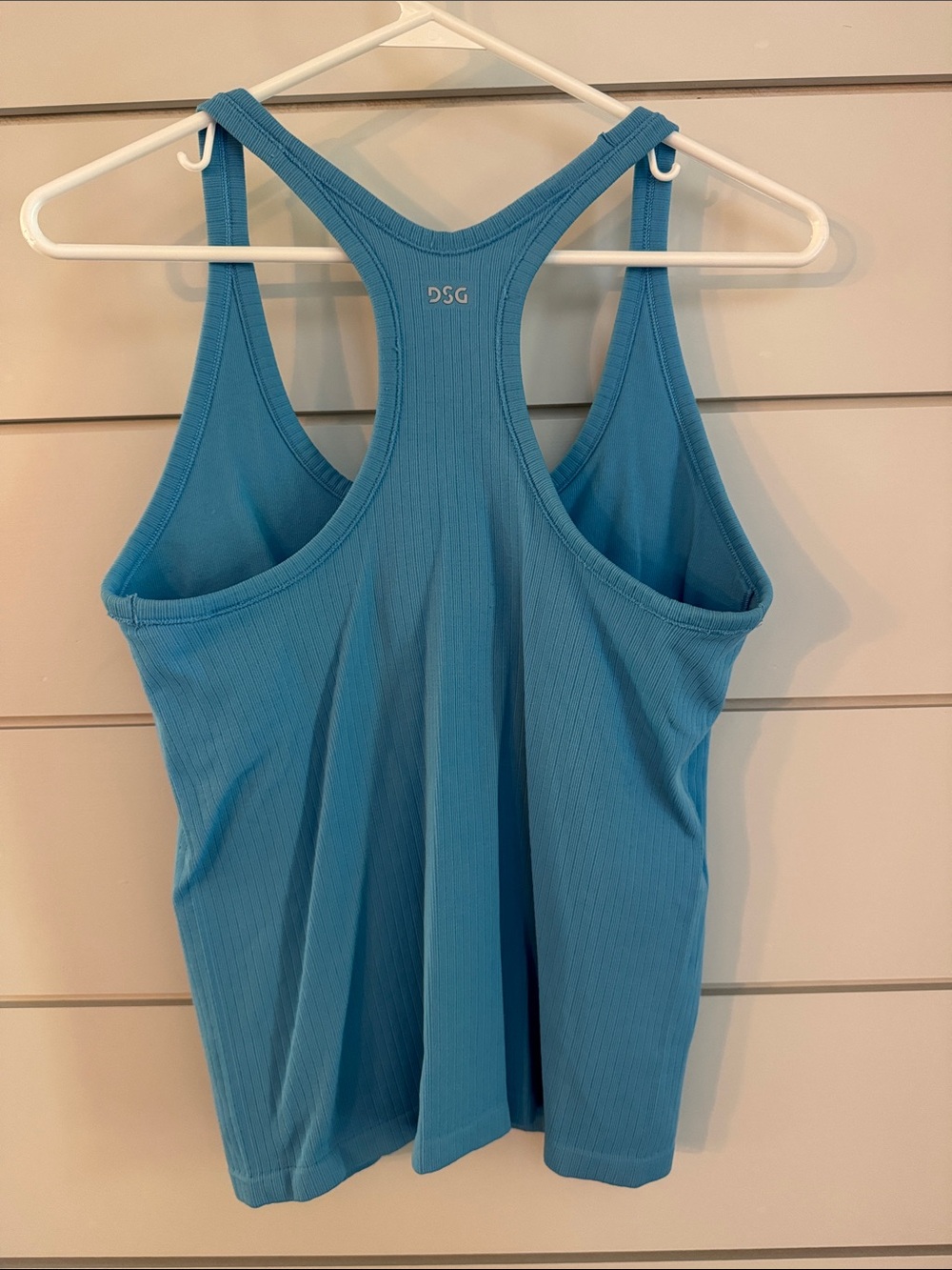 DSG Ribbed Racerback Tank Top - Blue - Picture 2 of 4